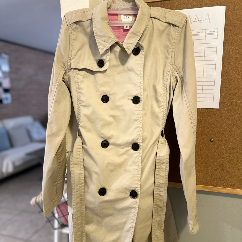 GAP Tan Double-Breasted Trench Coat